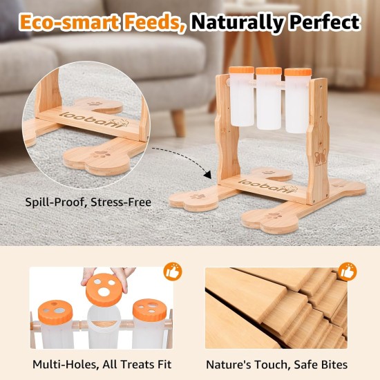 LOOBANI Dog Food Puzzle Toy for IQ Training and Mental Enrichment, Interactive, Fun Entertainment, Pass Time Games for Pets, Adjustable Treat Dispenser by Rotating Bottle LOOBANI Dog Food Puzzle Toy for IQ Training and Mental Enrichment, Interactive, Fun Entertainment, Pass Time Games for Pets, Adjustable Treat Dispenser by Rotating Bottle