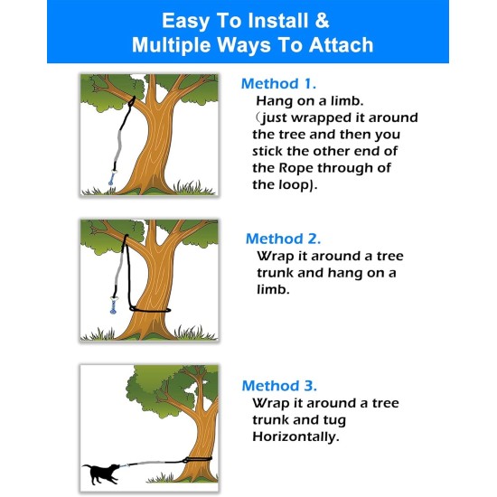 LOOBANI Dog Toys Outdoor Hanging Interactive Tether Durable Tug of War Puller with Chew Rope Toy LOOBANI Dog Toys Outdoor Hanging Interactive Tether Durable Tug of War Puller with Chew Rope Toy