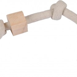 LOVE STORY Natural Rope and Wooden Toy L/48 x 6 cm LOVE STORY Natural Rope and Wooden Toy L/48 x 6 cm