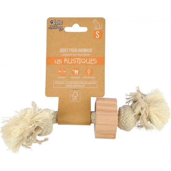 LOVE STORY Natural Rope and Wooden Toy S/20 x 5 cm LOVE STORY Natural Rope and Wooden Toy S/20 x 5 cm
