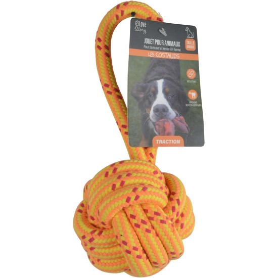 LOVE STORY Toy Rope Ball with Handle Cotton Diameter 10 x 27 cm Red LOVE STORY Toy Rope Ball with Handle Cotton Diameter 10 x 27 cm Red