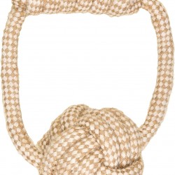 La Cordeline Dog Toy Cotton Hemp Rope Natural Interactive Toy for Dogs Puppy Ball with Handle 15cm La Cordeline Dog Toy Cotton Hemp Rope Natural Interactive Toy for Dogs Puppy Ball with Handle 15cm