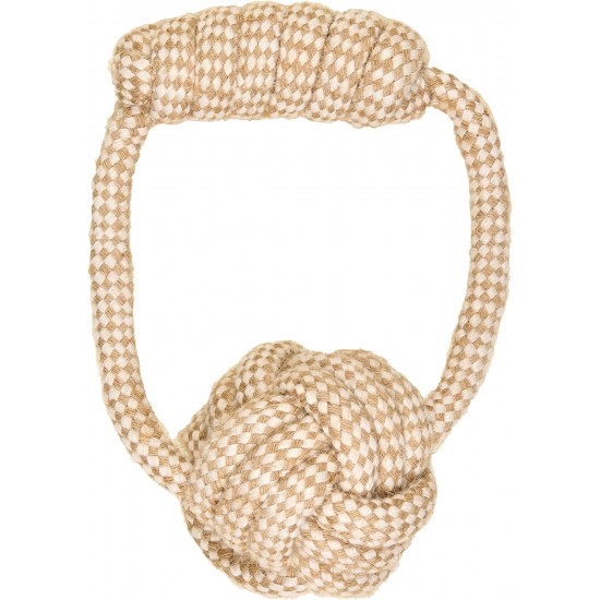 La Cordeline Dog Toy Cotton Hemp Rope Natural Interactive Toy for Dogs Puppy Ball with Handle 15cm La Cordeline Dog Toy Cotton Hemp Rope Natural Interactive Toy for Dogs Puppy Ball with Handle 15cm
