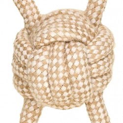 La Cordeline Dog Toy Cotton Hemp Rope Natural Making Interactive Toy for Dogs and Puppies - Ball with 2 Handles, 28 cm, Beige La Cordeline Dog Toy Cotton Hemp Rope Natural Making Interactive Toy for Dogs and Puppies - Ball with 2 Handles, 28 cm, Beige