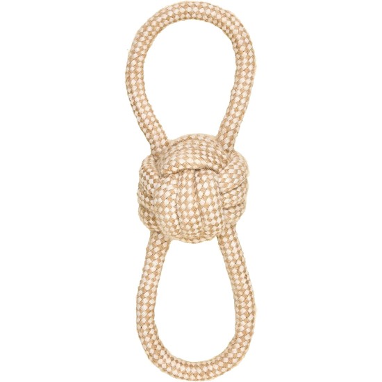 La Cordeline Dog Toy Cotton Hemp Rope Natural Making Interactive Toy for Dogs and Puppies - Ball with 2 Handles, 28 cm, Beige La Cordeline Dog Toy Cotton Hemp Rope Natural Making Interactive Toy for Dogs and Puppies - Ball with 2 Handles, 28 cm, Beige