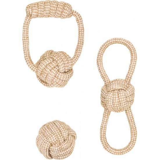 La Cordeline Set of 3 Dog Toys Cotton Rope Hemp Natural Interactive Toys for Dogs Puppies La Cordeline Set of 3 Dog Toys Cotton Rope Hemp Natural Interactive Toys for Dogs Puppies