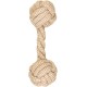 La cordeline Dog Toy Cotton Hemp Rope Natural Interactive Toy - Dumbbell 24cm