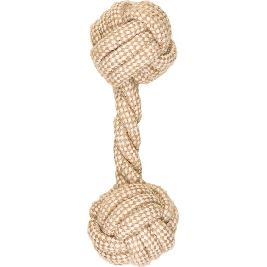 La cordeline Dog Toy Cotton Hemp Rope Natural Interactive Toy - Dumbbell 24cm