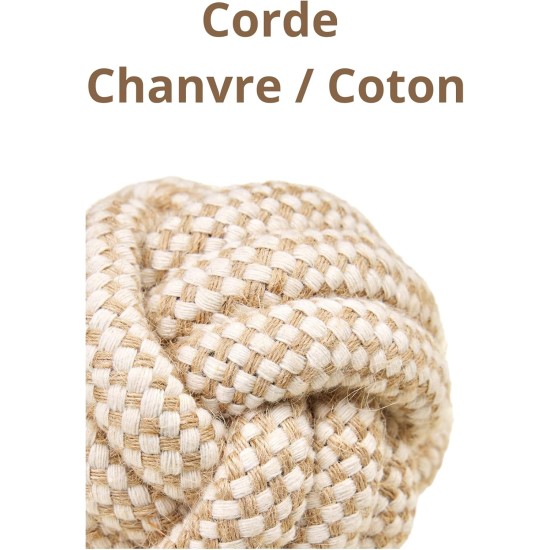 La cordeline Dog Toy Cotton Hemp Rope Natural Interactive Toy for Dogs Puppy Ball with 4 Ropes La cordeline Dog Toy Cotton Hemp Rope Natural Interactive Toy for Dogs Puppy Ball with 4 Ropes