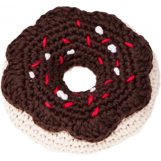 MICHI MICHI-SC108 GIOCO Crochet Doughnut Cioccolato Toy Chocolate Doughnut Dog Toy MICHI MICHI-SC108 GIOCO Crochet Doughnut Cioccolato Toy Chocolate Doughnut Dog Toy
