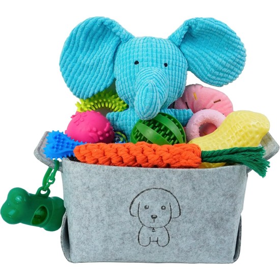 MRSOHRET Puppy Teething Chew Toy Dog Chew Toy with Rope Toy, Pet Toothbrush Treat Balls, Plush Toys and Squeaky Toys for Small Medium Dogs MRSOHRET Puppy Teething Chew Toy Dog Chew Toy with Rope Toy, Pet Toothbrush Treat Balls, Plush Toys and Squeaky Toys for Small Medium Dogs