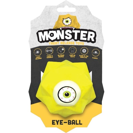 Monster Treat Release Dog Toy, Yellow
