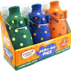 Multipet Latex Polka Dot Pigs Dog Toy (3 Pack) Multipet Latex Polka Dot Pigs Dog Toy (3 Pack)