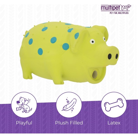 Multipet Pigs that Oink Stuffed Latex Squeezed Fun Interactive Pet Dog Toy 9 " Multipet Pigs that Oink Stuffed Latex Squeezed Fun Interactive Pet Dog Toy 9 "