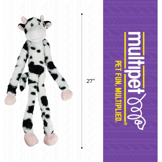 Multipet Swingin' Slevin Cow Plush Toy - Squeaky Toy for All Dogs - Extra Soft Plush - Stuffed Animal Dog Toys for Cuddling & Playing - Cute (27 inch, White, 5 Squeakers) Multipet Swingin' Slevin Cow Plush Toy - Squeaky Toy for All Dogs - Extra Soft Plush - Stuffed Animal Dog Toys for Cuddling & Playing - Cute (27 inch, White, 5 Squeakers)