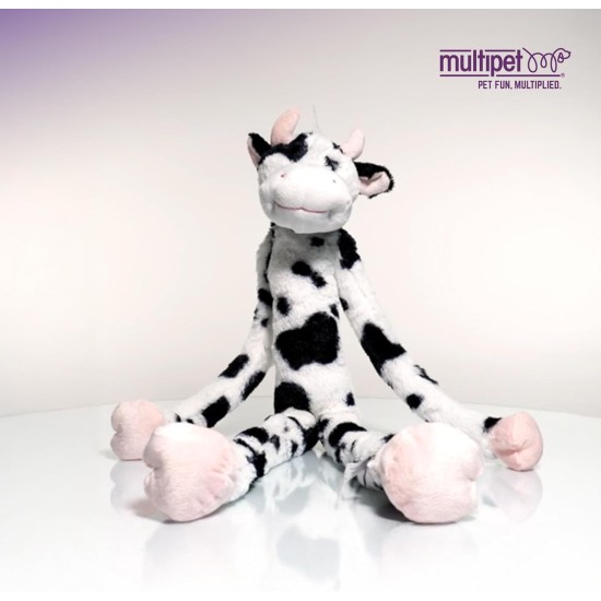 Multipet Swingin' Slevin Cow Plush Toy - Squeaky Toy for All Dogs - Extra Soft Plush - Stuffed Animal Dog Toys for Cuddling & Playing - Cute (27 inch, White, 5 Squeakers) Multipet Swingin' Slevin Cow Plush Toy - Squeaky Toy for All Dogs - Extra Soft Plush - Stuffed Animal Dog Toys for Cuddling & Playing - Cute (27 inch, White, 5 Squeakers)
