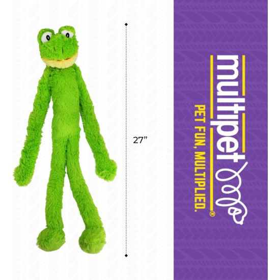 Multipet's Swingin Slevin XXL Oversized 30-Inch Green Frog Plush Dog Toy Multipet's Swingin Slevin XXL Oversized 30-Inch Green Frog Plush Dog Toy
