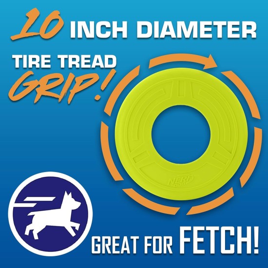 NERF Dog Toy Clear TPR Tyre Flyer 10" Blue for Dogs of All Sizes Weather and Water Resistant Ideal for Training and Mental Stimulation NERF Dog Toy Clear TPR Tyre Flyer 10" Blue for Dogs of All Sizes Weather and Water Resistant Ideal for Training and Mental Stimulation