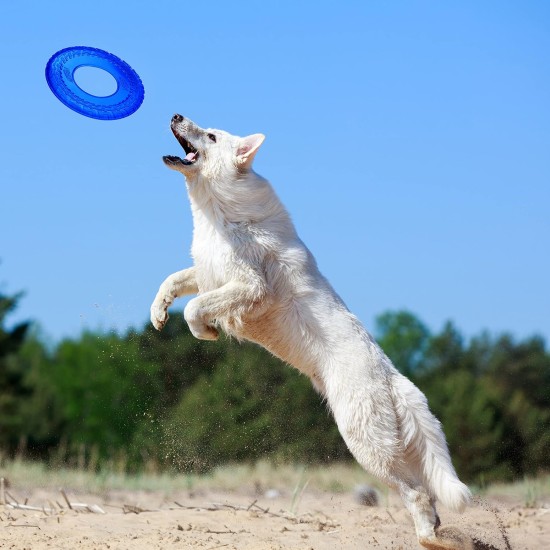 NERF Dog Toy Clear TPR Tyre Flyer 10" Blue for Dogs of All Sizes Weather and Water Resistant Ideal for Training and Mental Stimulation NERF Dog Toy Clear TPR Tyre Flyer 10" Blue for Dogs of All Sizes Weather and Water Resistant Ideal for Training and Mental Stimulation