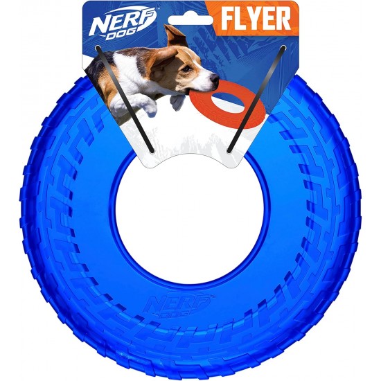 NERF Dog Toy Clear TPR Tyre Flyer 10" Blue for Dogs of All Sizes Weather and Water Resistant Ideal for Training and Mental Stimulation NERF Dog Toy Clear TPR Tyre Flyer 10" Blue for Dogs of All Sizes Weather and Water Resistant Ideal for Training and Mental Stimulation