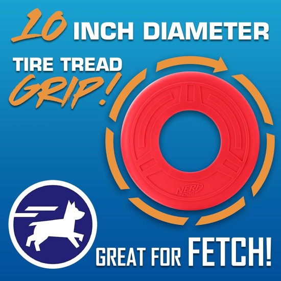 NERF Dog Toy Clear TPR Tyre Flyer 10" Blue for Dogs of All Sizes Weather and Water Resistant Ideal for Training and Mental Stimulation NERF Dog Toy Clear TPR Tyre Flyer 10" Blue for Dogs of All Sizes Weather and Water Resistant Ideal for Training and Mental Stimulation