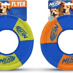 Nerf Dog (2-Pack UltraPlush Trackshot Toss and Tug Ring Dog Toy, Orange/Blue & Green/Blue, Medium Nerf Dog (2-Pack UltraPlush Trackshot Toss and Tug Ring Dog Toy, Orange/Blue & Green/Blue, Medium