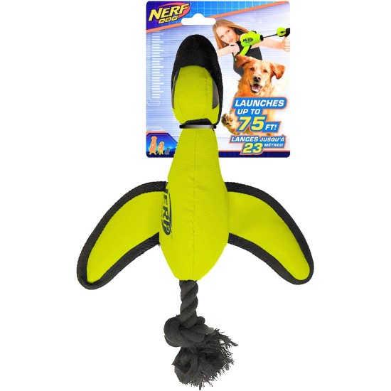 Nerf Dog Large Nylon Duck, Interactive Design, Green Nerf Dog Large Nylon Duck, Interactive Design, Green