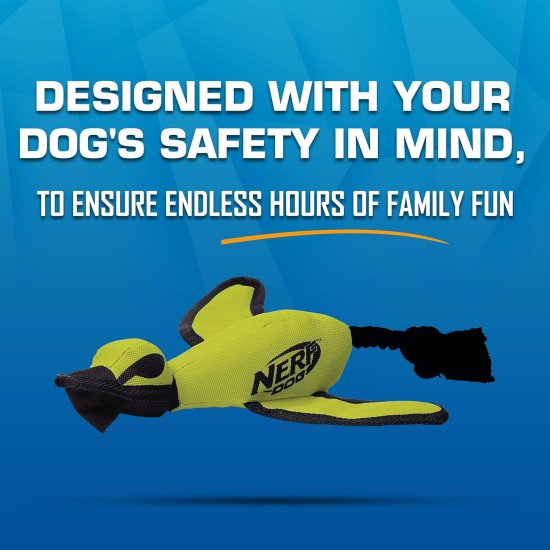 Nerf Dog Large Nylon Duck, Interactive Design, Green Nerf Dog Large Nylon Duck, Interactive Design, Green