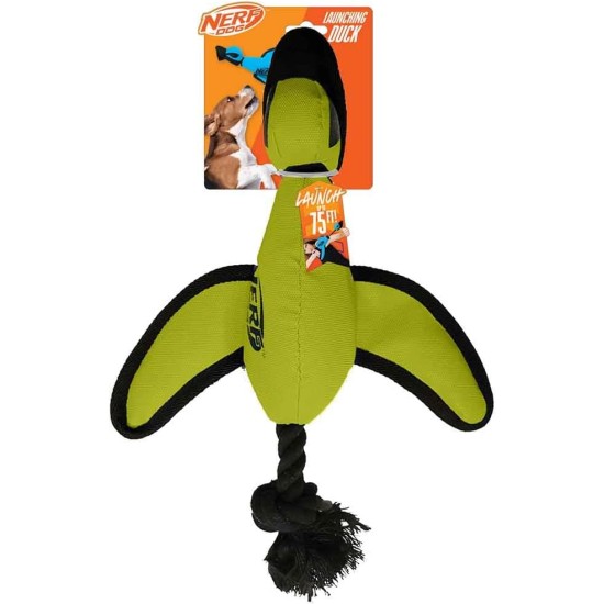 Nerf Dog Large Nylon Duck, Interactive Design, Green Nerf Dog Large Nylon Duck, Interactive Design, Green