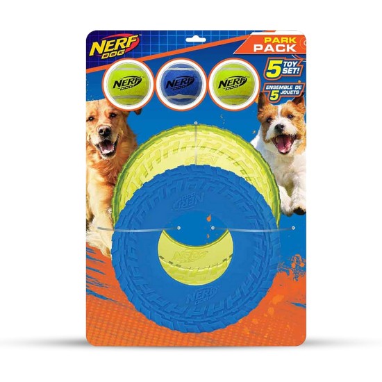 Nerf Dog Nerf Tough Material 12 Piece Dog Toy Gift Set Includes 2.5" Tennis Ball with Squeaker - Multi-Colour Nerf Dog Nerf Tough Material 12 Piece Dog Toy Gift Set Includes 2.5" Tennis Ball with Squeaker - Multi-Colour