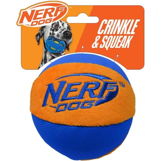 Nerf Dog Trackshot Ball Dog Toy with Interactive Squeaker and Crunch, Lightweight, Durable and Water Resistant, 4.5 Inch for Medium/Large Breeds, Single Unit, Blue/Orange Nerf Dog Trackshot Ball Dog Toy with Interactive Squeaker and Crunch, Lightweight, Durable and Water Resistant, 4.5 Inch for Medium/Large Breeds, Single Unit, Blue/Orange