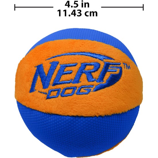 Nerf Dog Trackshot Ball Dog Toy with Interactive Squeaker and Crunch, Lightweight, Durable and Water Resistant, 4.5 Inch for Medium/Large Breeds, Single Unit, Blue/Orange Nerf Dog Trackshot Ball Dog Toy with Interactive Squeaker and Crunch, Lightweight, Durable and Water Resistant, 4.5 Inch for Medium/Large Breeds, Single Unit, Blue/Orange