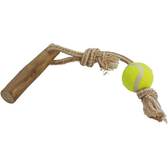 Nobby Coffee Wood with Rope and Ball L, Approx. 56 cm Nobby Coffee Wood with Rope and Ball L, Approx. 56 cm