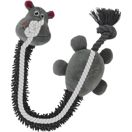 Nobby Plush Hippo with Rope Inside 24" (1) Nobby Plush Hippo with Rope Inside 24" (1)