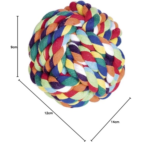 Nobby Rope Toy, Ball, Colourful Diameter 10.0 cm, 280 g, Pack of 1 Nobby Rope Toy, Ball, Colourful Diameter 10.0 cm, 280 g, Pack of 1