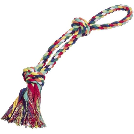 Nobby Rope Toy Double Play Rope Colourful 55 cm 320 g 2 Knots 1 Piece Nobby Rope Toy Double Play Rope Colourful 55 cm 320 g 2 Knots 1 Piece