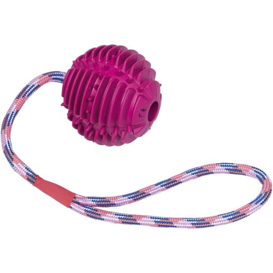 Nobby Solid Rubber Ball with Rope Ball: 7.5 cm; Rope: 30 cm Nobby Solid Rubber Ball with Rope Ball: 7.5 cm; Rope: 30 cm