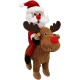 Nobby Xmas 65608 Plush Santa Claus on Elk 38 cm