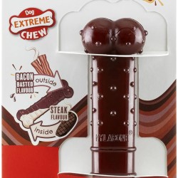 Nylabone, Basted Blast Extremely Strong Chew Nylon Dog Toy, Bone Shape, Durable Chew Bone, Bacon and Steak Flavour, Medium, for Dogs up to 16 kg Nylabone, Basted Blast Extremely Strong Chew Nylon Dog Toy, Bone Shape, Durable Chew Bone, Bacon and Steak Flavour, Medium, for Dogs up to 16 kg