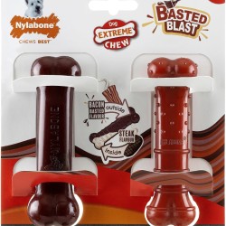 Nylabone Extreme Power Chew Basted Blast Double Flavoured Dog Chew Toy - Small/Normal - For Dogs up to 11kg (Pack of 2) Nylabone Extreme Power Chew Basted Blast Double Flavoured Dog Chew Toy - Small/Normal - For Dogs up to 11kg (Pack of 2)