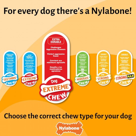 Nylabone Extreme Power Chew Basted Blast Double Flavoured Dog Chew Toy - Small/Normal - For Dogs up to 11kg (Pack of 2) Nylabone Extreme Power Chew Basted Blast Double Flavoured Dog Chew Toy - Small/Normal - For Dogs up to 11kg (Pack of 2)