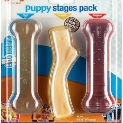 Nylabone Puppy Stages Triple Pack, Gentle Chicken Starter Chew, Graduate Maple Bacon Wood Stick, Graduate Beef Jerky Extreme Bone, Medium (1 Pack of 3 Chews) Nylabone Puppy Stages Triple Pack, Gentle Chicken Starter Chew, Graduate Maple Bacon Wood Stick, Graduate Beef Jerky Extreme Bone, Medium (1 Pack of 3 Chews)