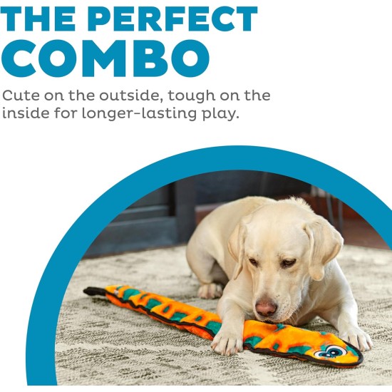 Outward Hound Kyjen 32071 Invincibles Plush Gecko without Stuffing, Durable Dog Toy, Squeaky Toy with 2 Squeakers, Small, Red/Orange Outward Hound Kyjen 32071 Invincibles Plush Gecko without Stuffing, Durable Dog Toy, Squeaky Toy with 2 Squeakers, Small, Red/Orange