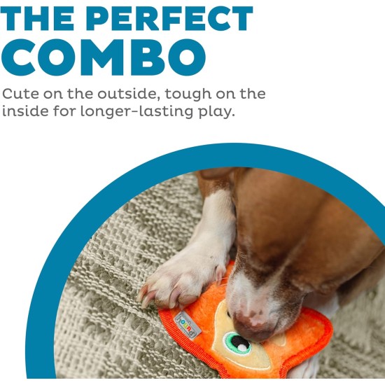 Outward Hound Kyjen 32071 Invincibles Plush Gecko without Stuffing, Durable Dog Toy, Squeaky Toy with 2 Squeakers, Small, Red/Orange Outward Hound Kyjen 32071 Invincibles Plush Gecko without Stuffing, Durable Dog Toy, Squeaky Toy with 2 Squeakers, Small, Red/Orange