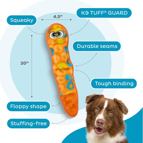 Outward Hound Kyjen 32071 Invincibles Plush Gecko without Stuffing, Durable Dog Toy, Squeaky Toy with 2 Squeakers, Small, Red/Orange Outward Hound Kyjen 32071 Invincibles Plush Gecko without Stuffing, Durable Dog Toy, Squeaky Toy with 2 Squeakers, Small, Red/Orange