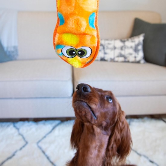 Outward Hound Kyjen 32071 Invincibles Plush Gecko without Stuffing, Durable Dog Toy, Squeaky Toy with 2 Squeakers, Small, Red/Orange Outward Hound Kyjen 32071 Invincibles Plush Gecko without Stuffing, Durable Dog Toy, Squeaky Toy with 2 Squeakers, Small, Red/Orange