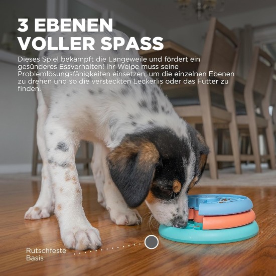 Outward Hound Nina Ottosson Puppy Smart, Interactive Treat Thinking Toy for Dogs, Blue Outward Hound Nina Ottosson Puppy Smart, Interactive Treat Thinking Toy for Dogs, Blue