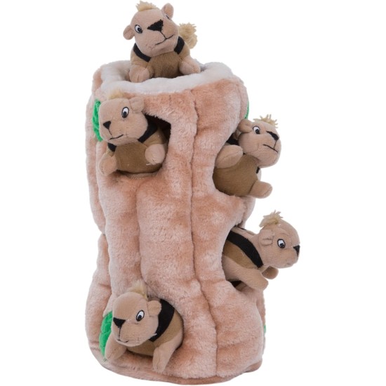 Outward Hound Plush Dog Toy Hide-A-Squirrel Squeaky Puzzle - Squirrel Hide and Seek for Dogs, XL