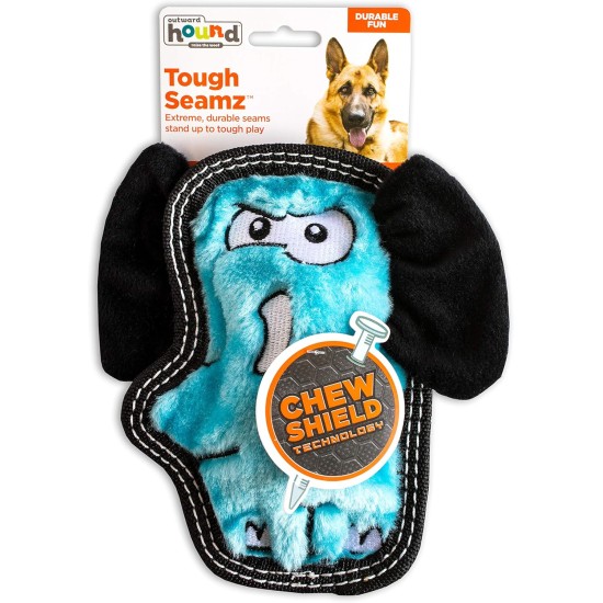 Outward Hound Tough Seamz Elephant Plush Dog Toy, Small Outward Hound Tough Seamz Elephant Plush Dog Toy, Small