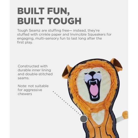 Outward Hound Tough Seamz Elephant Plush Dog Toy, Small Outward Hound Tough Seamz Elephant Plush Dog Toy, Small